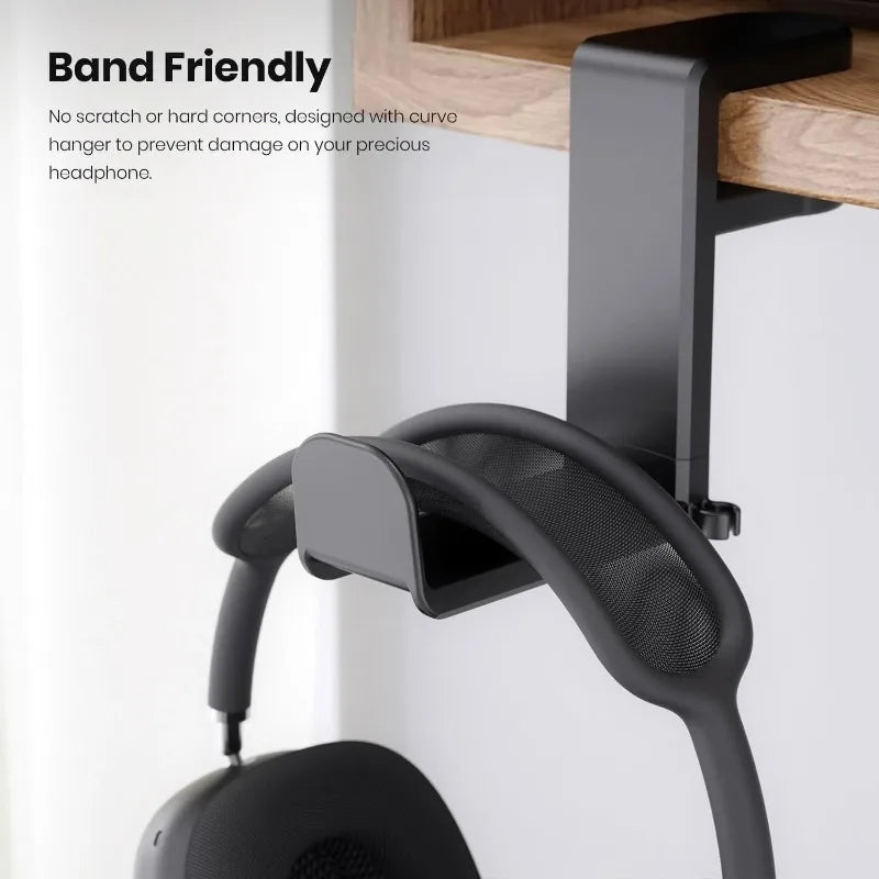 Support casque fixé au bord d'un bureau