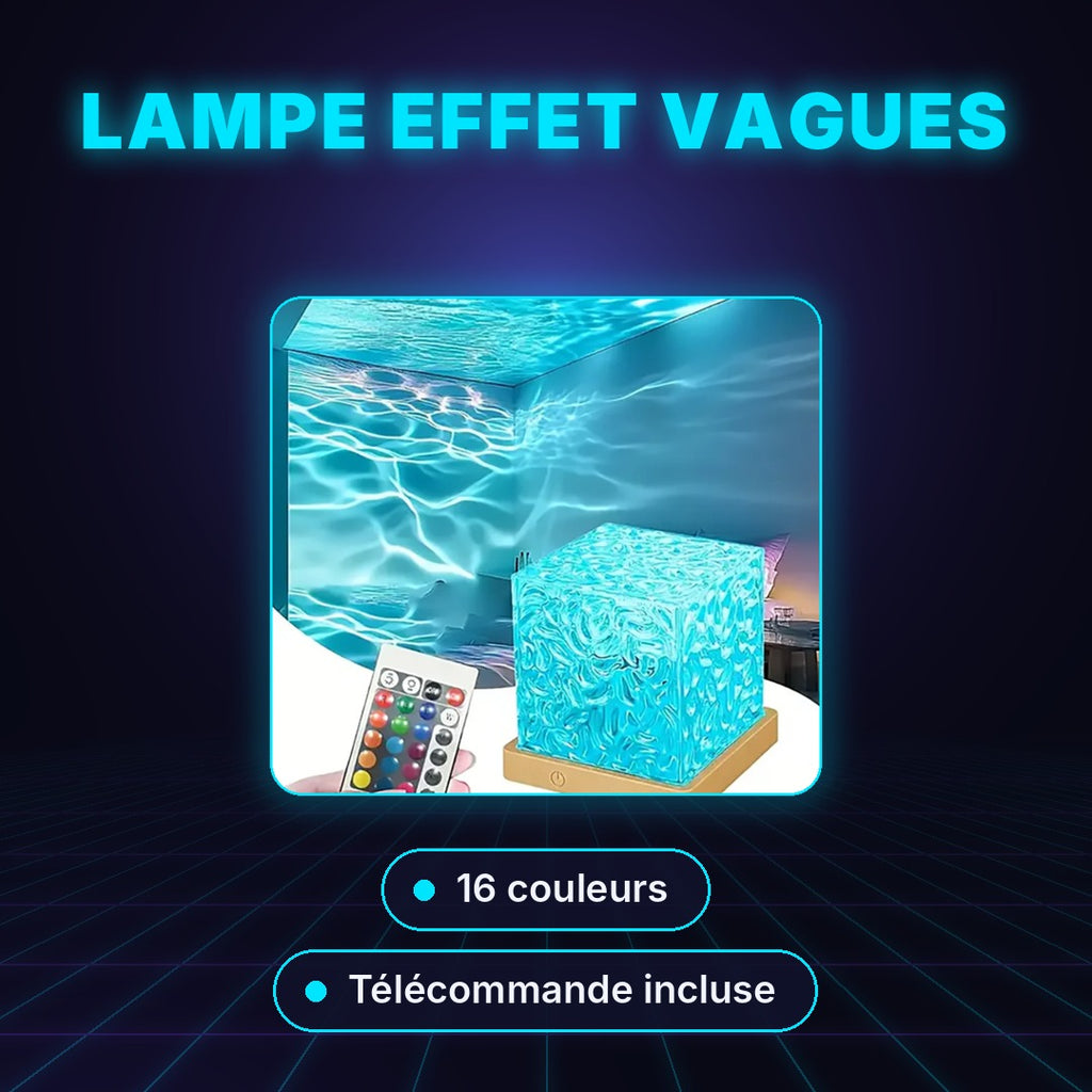 Lampe effet vagues 16 couleurs avec télécommande